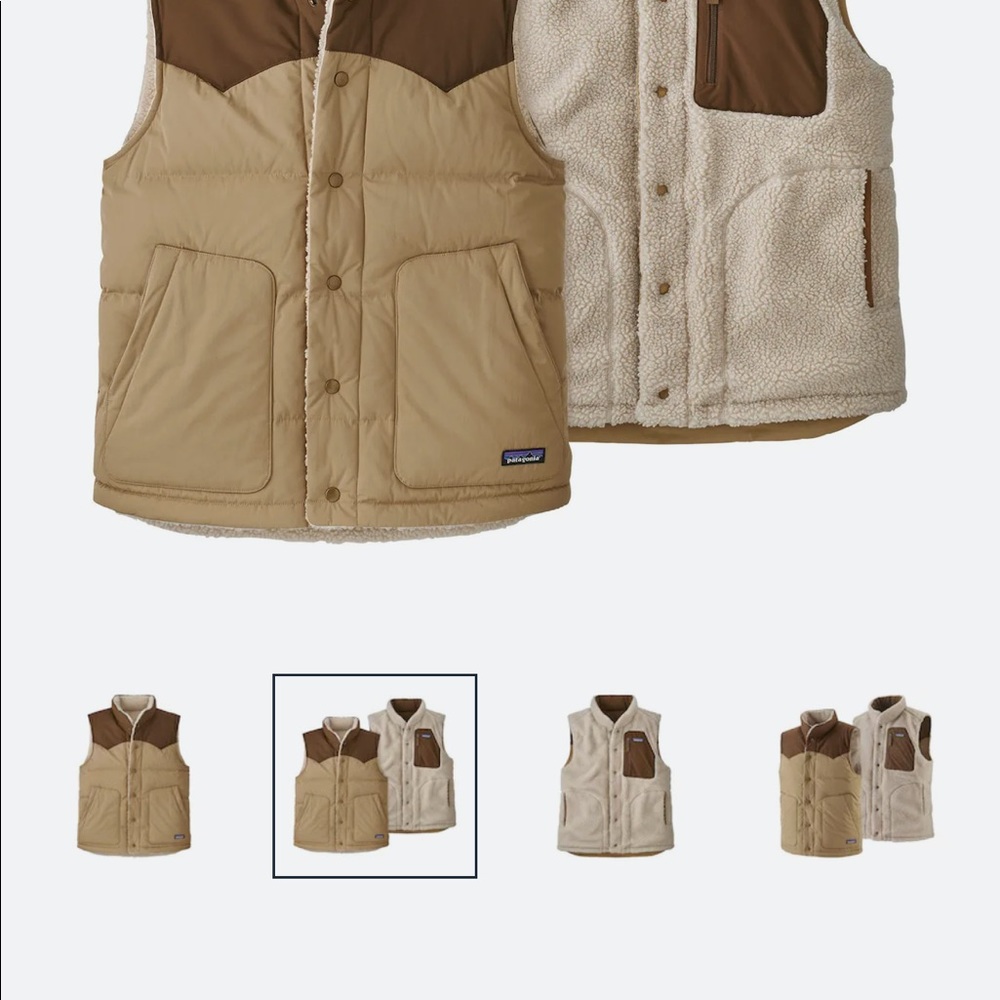 Patagonia Reversible Wool Vest, Brown. Size XS (men)